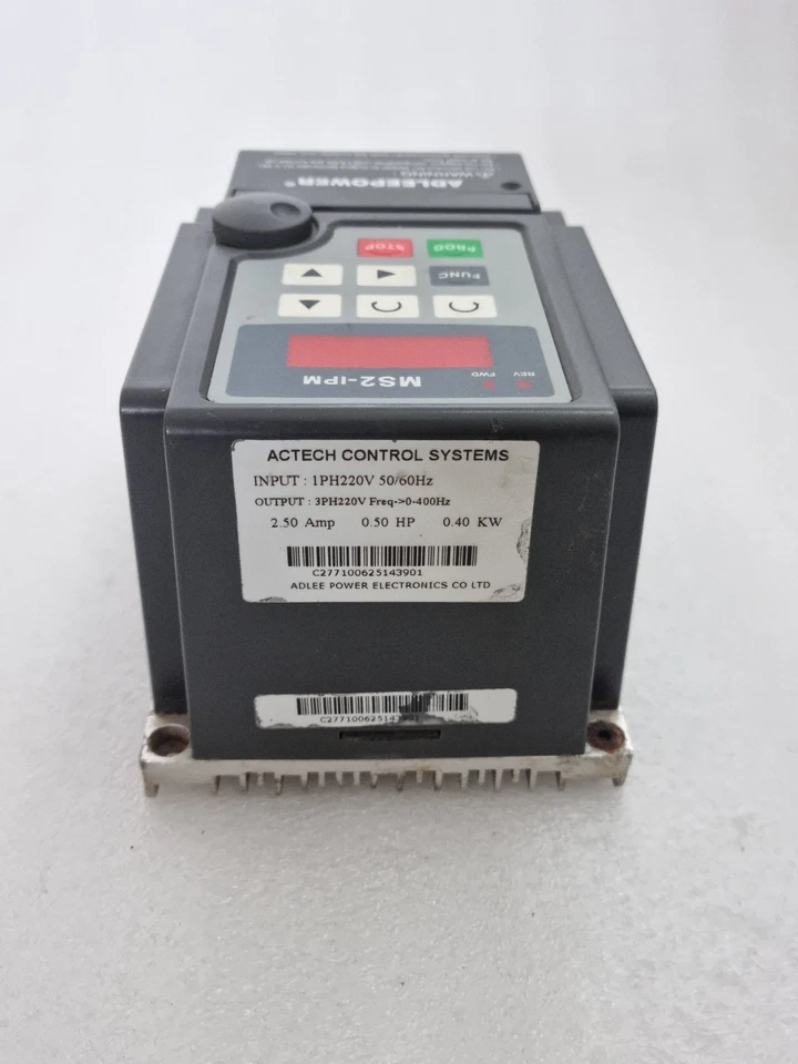 ATECH ADLEEPOWER MS2-IPM VFD INVERTER 0.4KW 0.5HP 1PH 220V INPUT 3PH OUTPUT